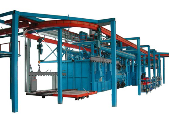 懸鏈式發動機缸體拋丸機整機圖 懸鏈式發動機缸體拋丸機整機圖