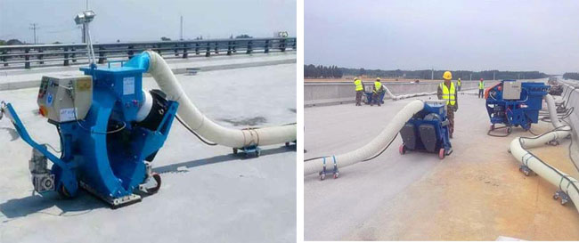 橋面拋丸機的樣機及施工現場 橋面拋丸機的樣機及施工現場