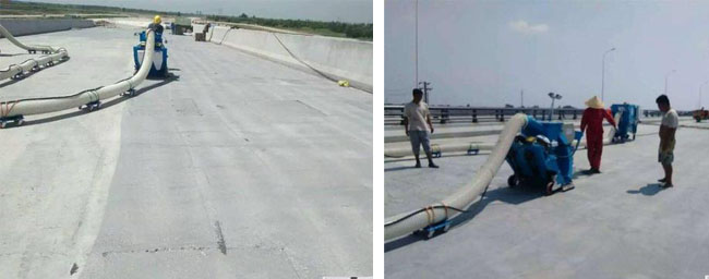 水泥路面拋丸機施工現場圖 水泥路面拋丸機施工現場圖